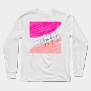 Pink red watercolor abstract art Long Sleeve T-Shirt